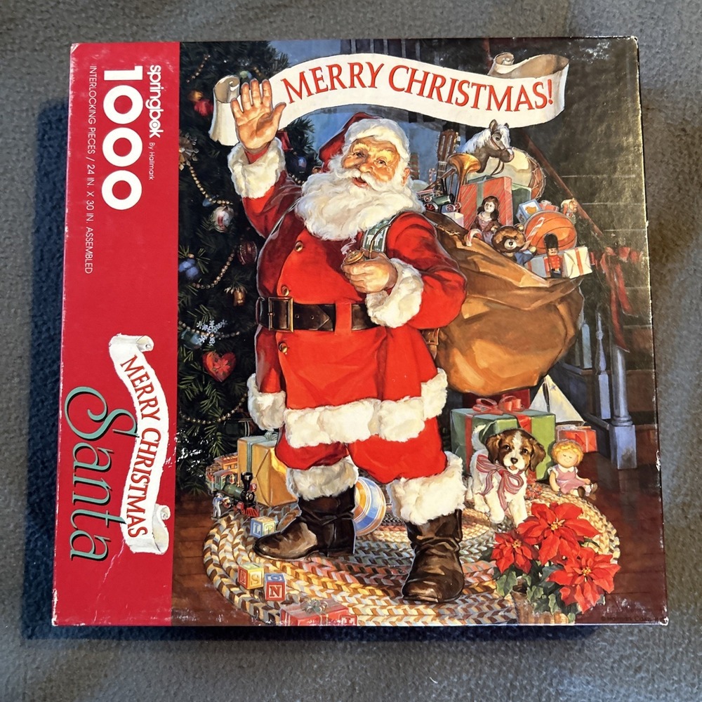 Springbok Merry Christmas Santa Puzzle 1000 Piece Hallmark XZL6151 USA
